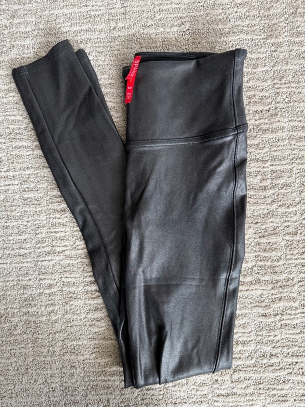 SPANX Faux Leather High-Waist Leggings - Black - Picture 6 of 8